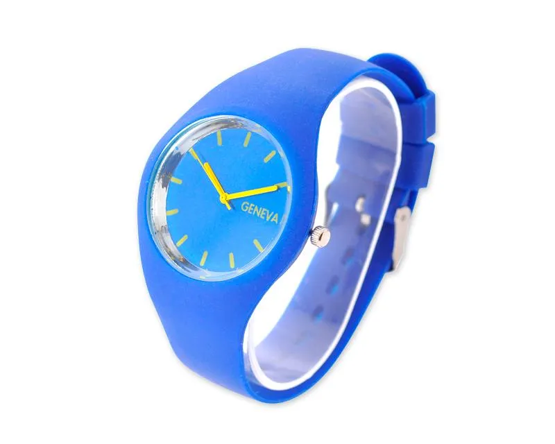 Geneva Women Lady Jelly Silicone Rubber Quartz Wrist Watch