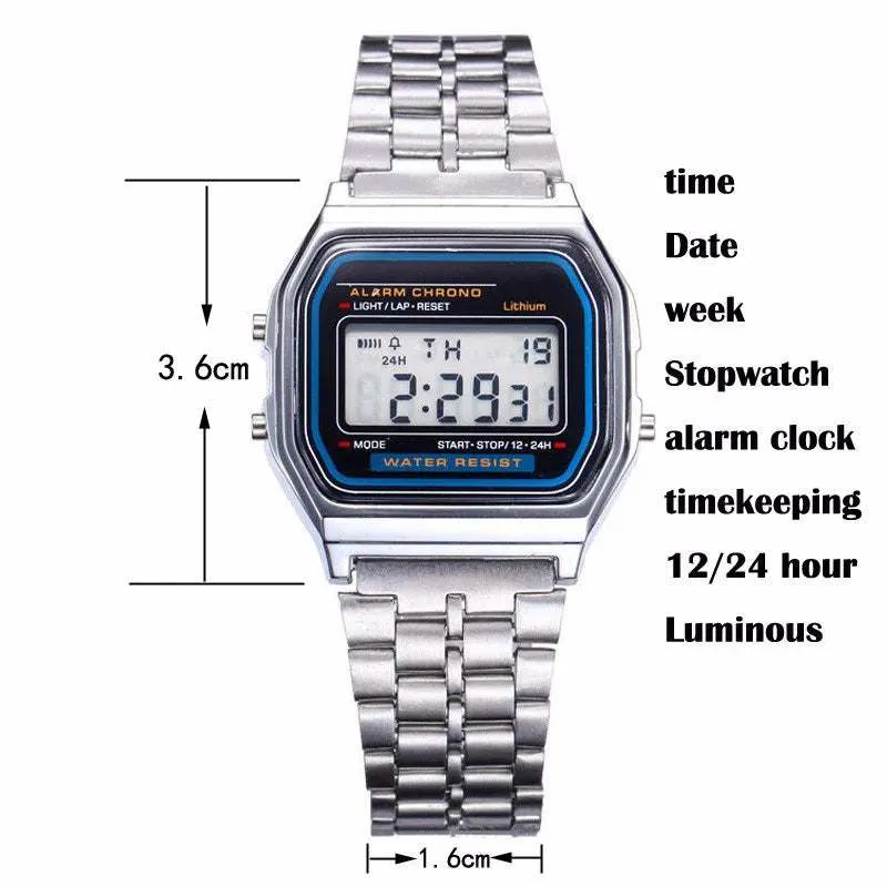 Gold LED Digital Sports Watch