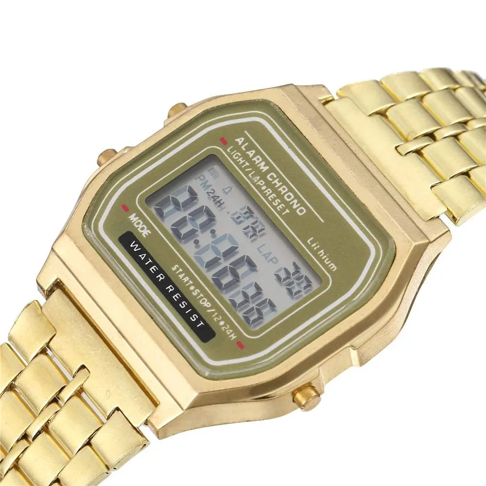 Gold LED Digital Sports Watch