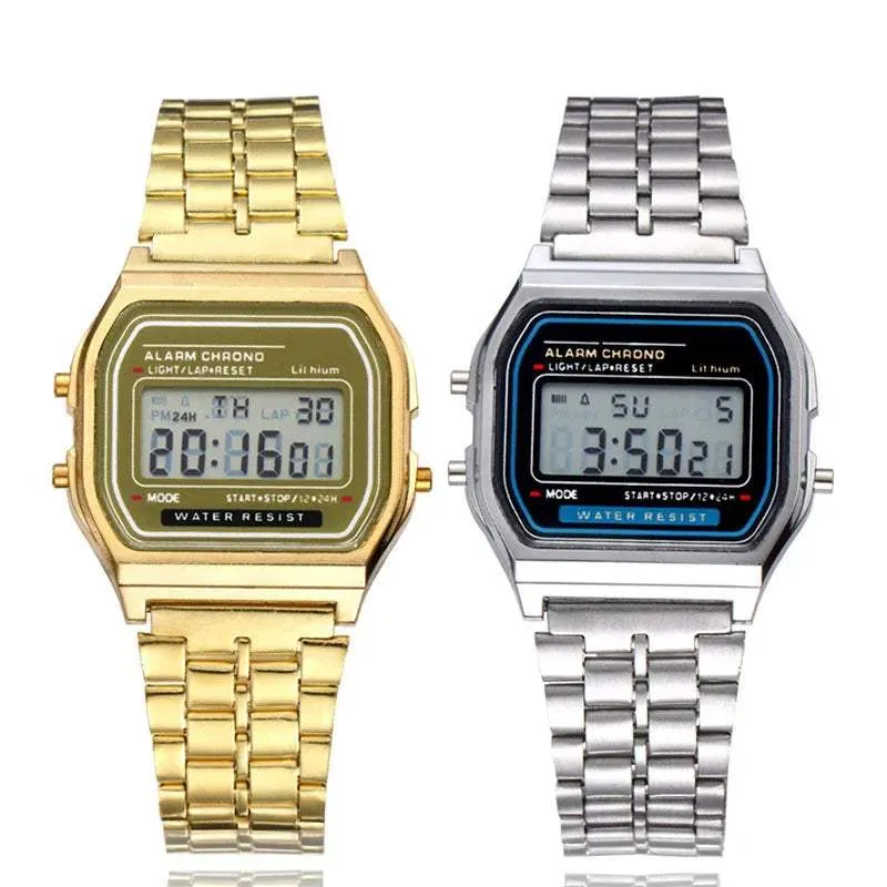 Gold LED Digital Sports Watch