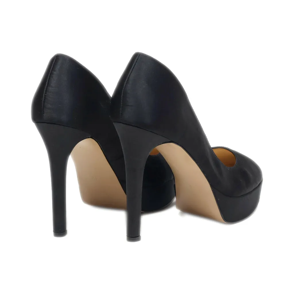 H&M Platform Shoes Satin Black Colour For Women