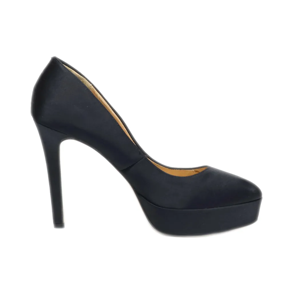 H&M Platform Shoes Satin Black Colour For Women