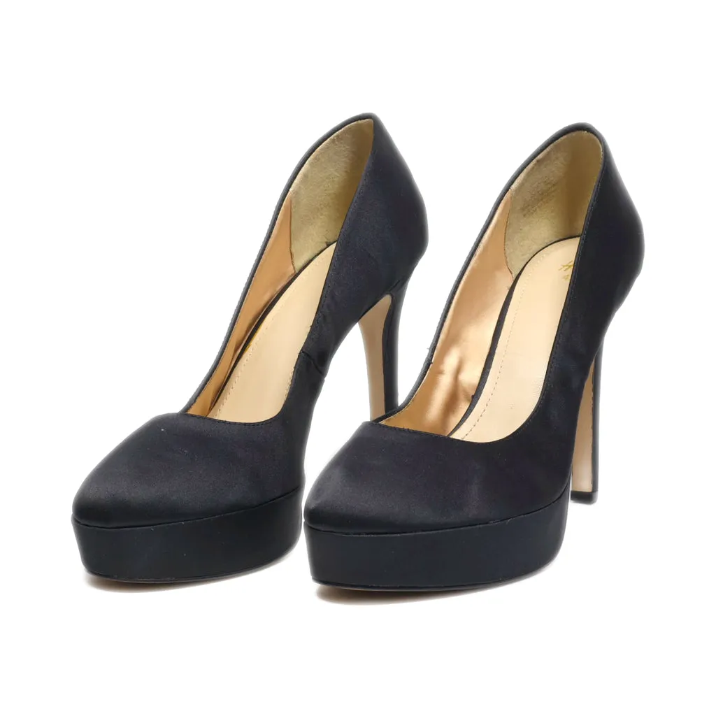 H&M Platform Shoes Satin Black Colour For Women