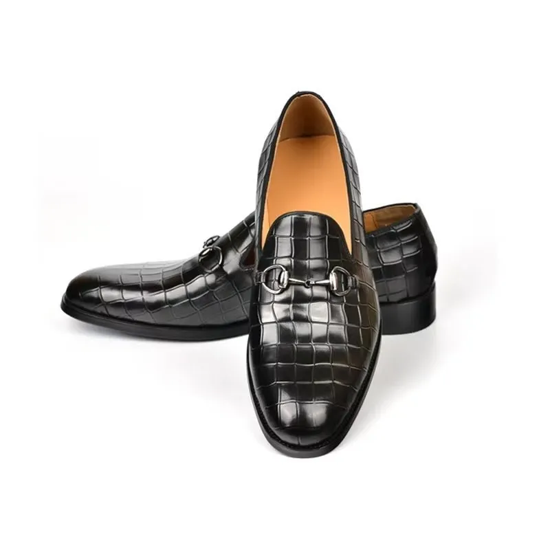 Hazel CrocLuxe Elegant Slip-on Loafers