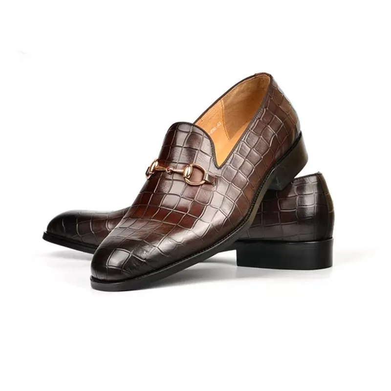 Hazel CrocLuxe Elegant Slip-on Loafers