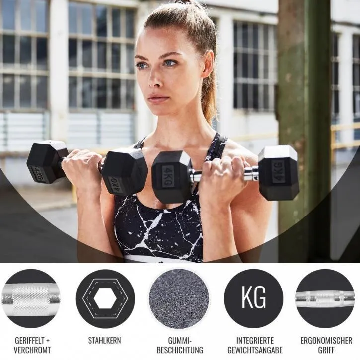 Hex Rubber Dumbbell 20KG