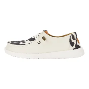 'Hey Dude' Women's Wendy Animal - White / Black Cow Print