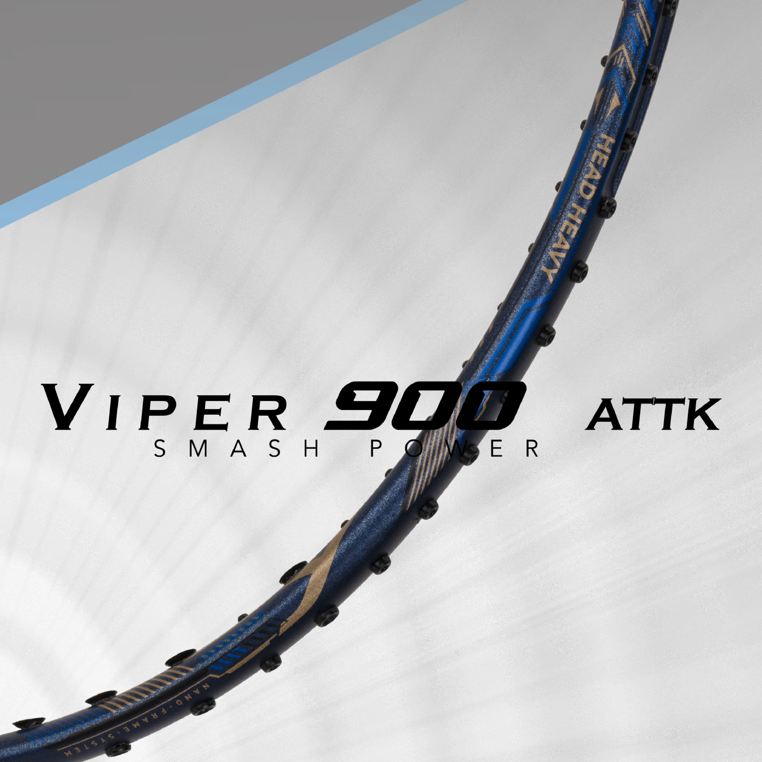 Hundred VIPER 900 Shot Power Amplifier Unstrung Badminton Racquet (Blue)