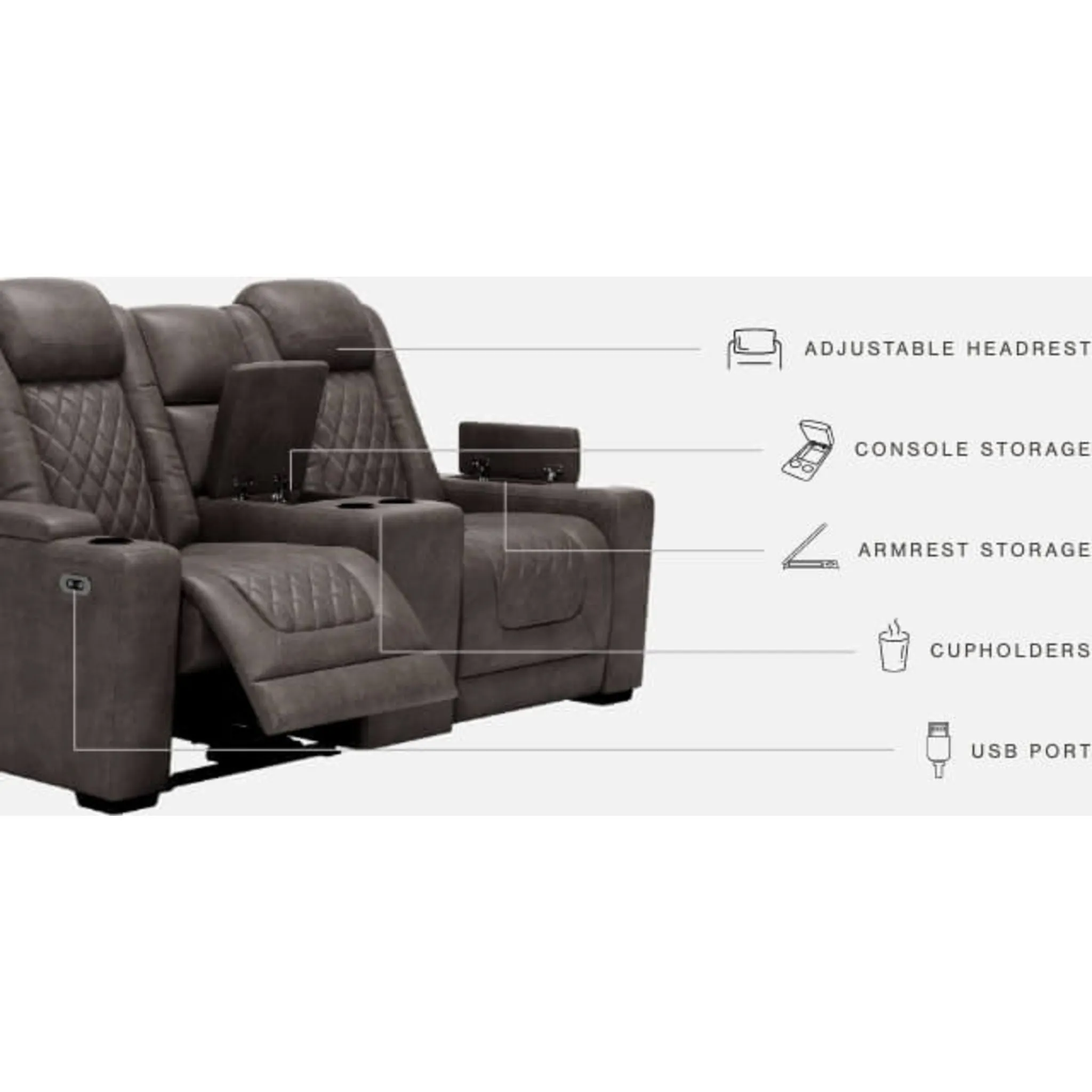 HyllMont Power Reclining Loveseat with Console