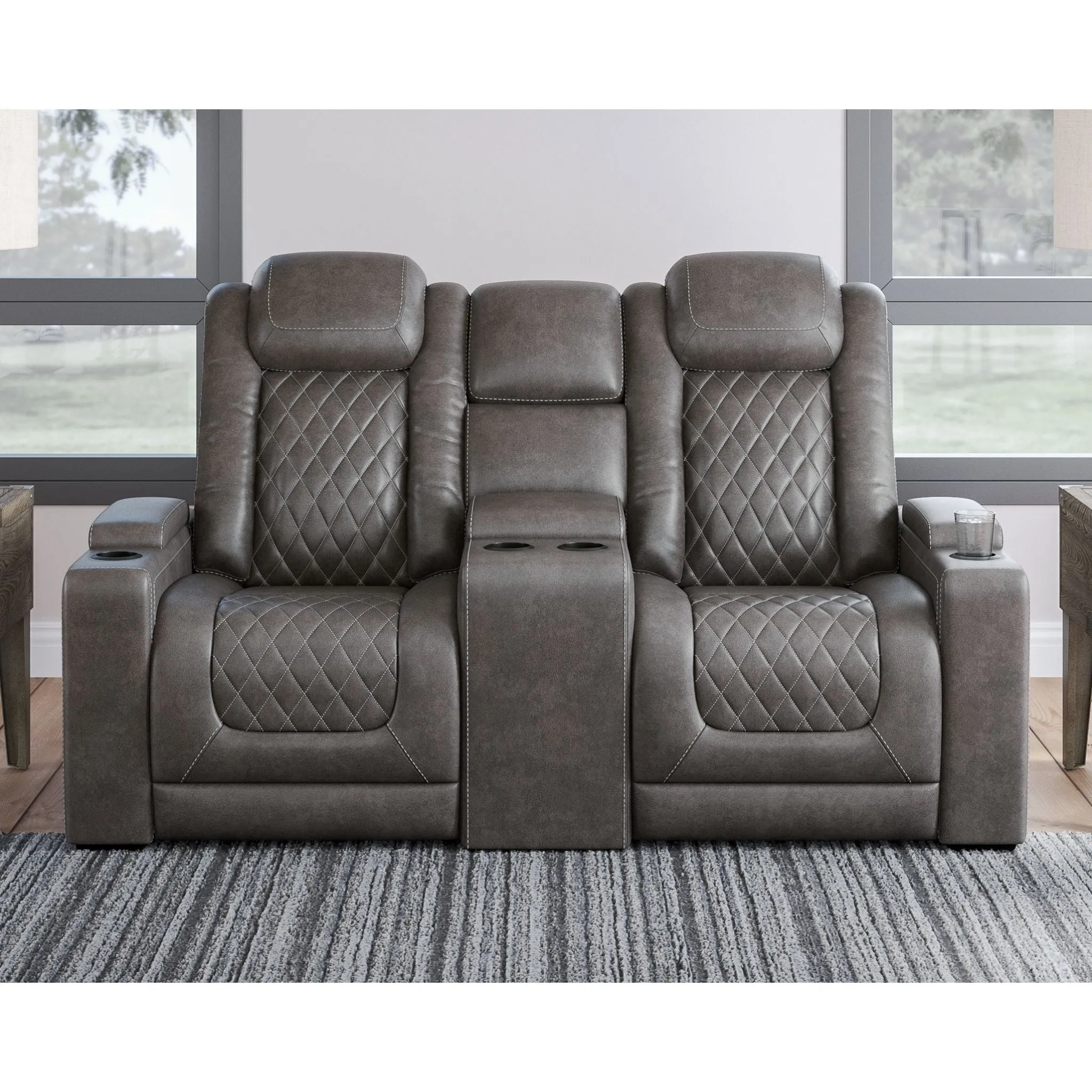 HyllMont Power Reclining Loveseat with Console