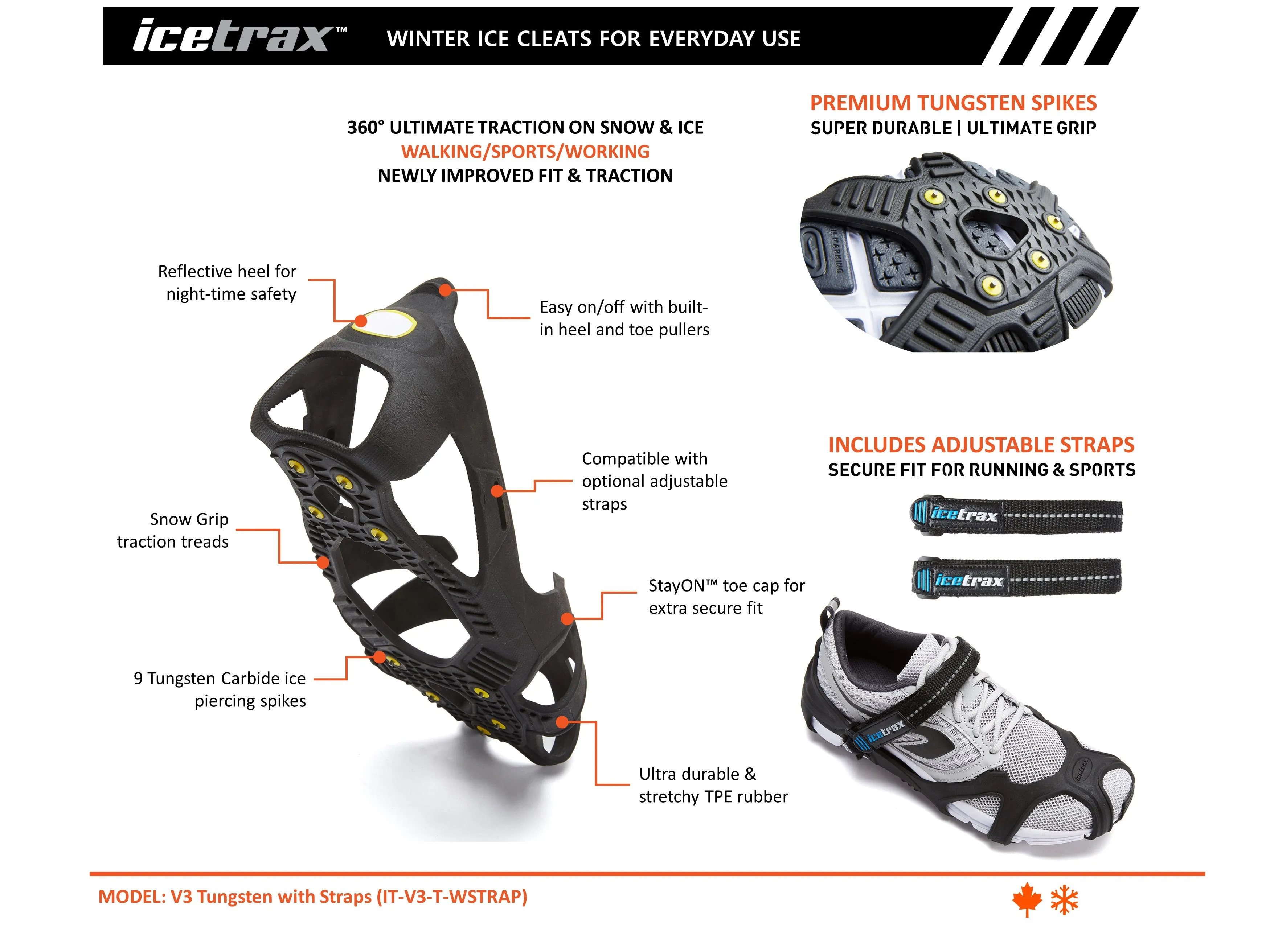 ICETRAX V3 Tungsten with Straps Combo Pack