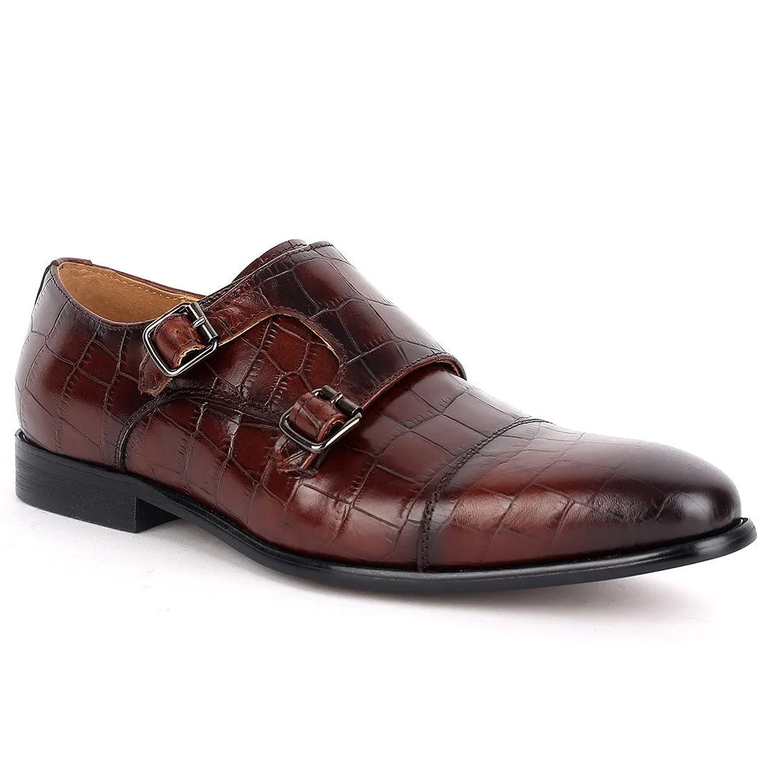 J.M Weston Classy Brown Double strap Designed Men's Leather Shoe