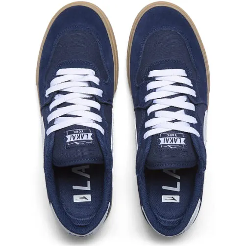 Lakai York Skate Shoe - Navy/Gum Suede