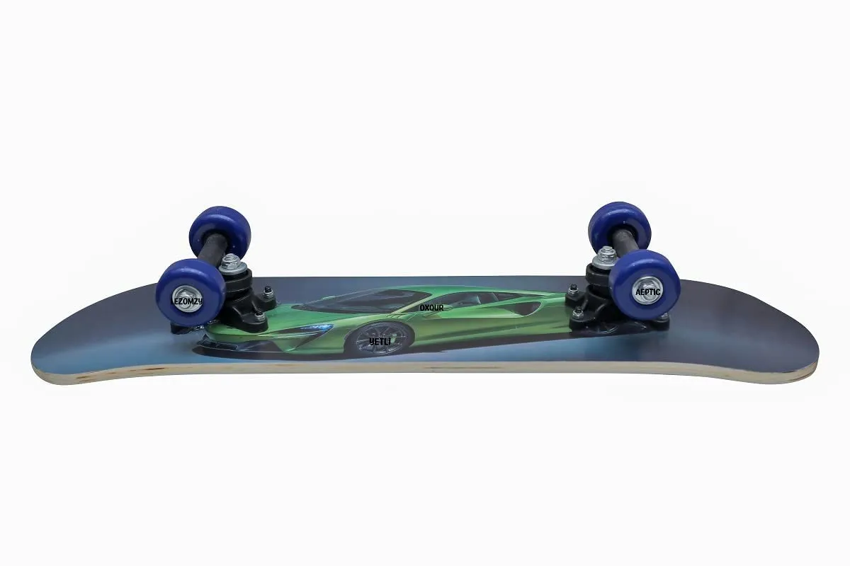 M Prabhu Wooden Skate Board for Kids 3-12 Years Portable Handheld Skateboard 4 Wheels Mini Cruiser 24 x 6 Inch Skating Board Beginners Long Board Venom GT Car