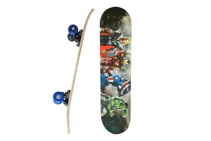 M Prabhu Wooden Skate Board for Kids Skateboard | Wood Skateboard for Kids Upto 3-12 Years | Suitable for Boys and Girls | Ideal for Beginners,Learners and Training Purpose (Avenger Print)