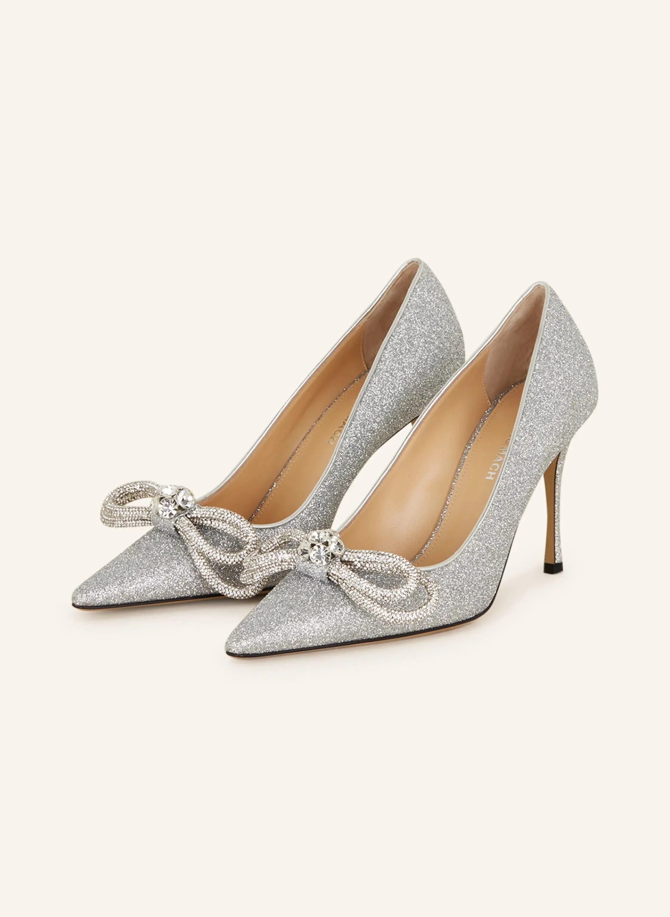 Mach & Mach Double Bow Crystal-Embellished Pumps