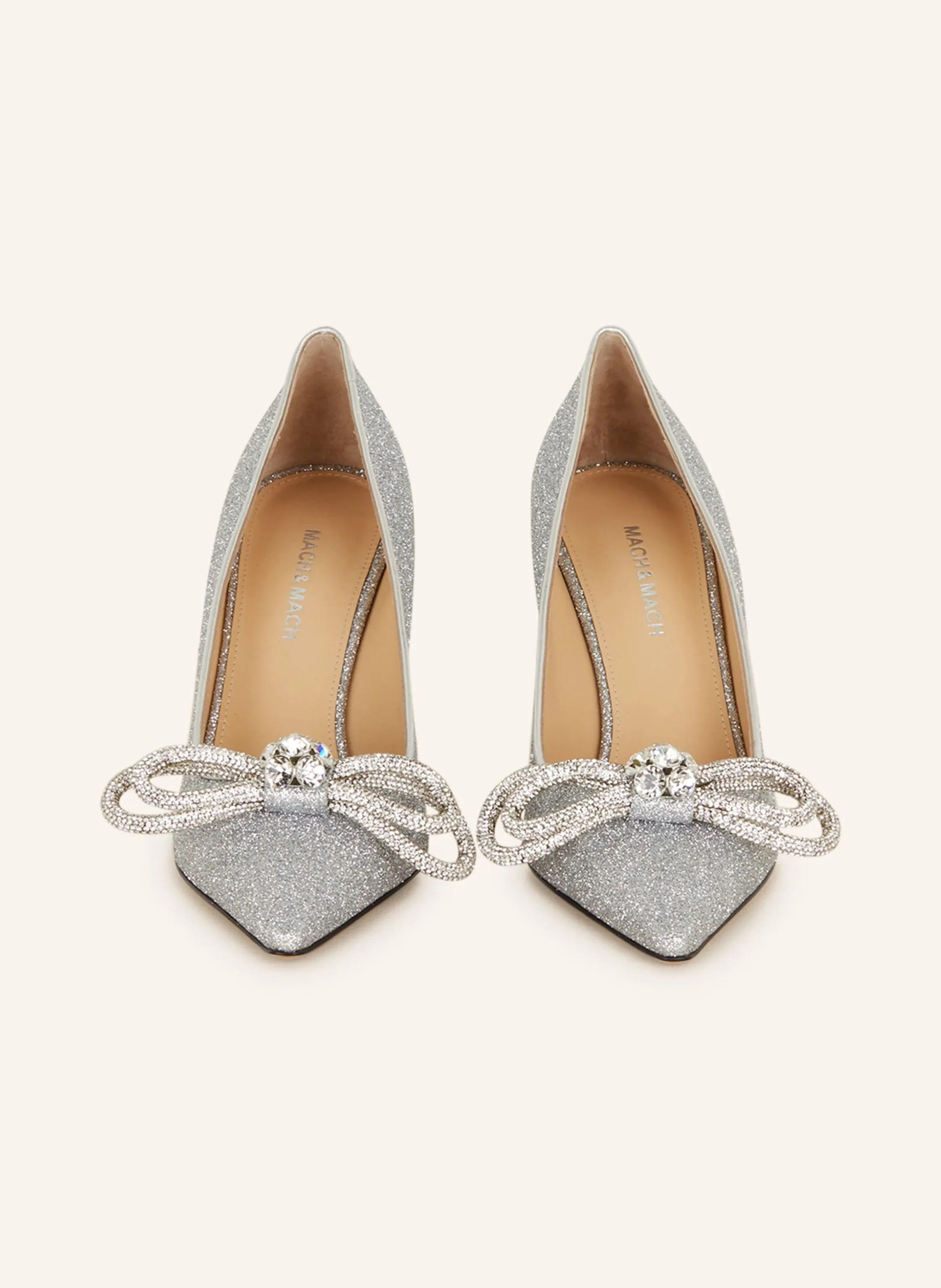 Mach & Mach Double Bow Crystal-Embellished Pumps