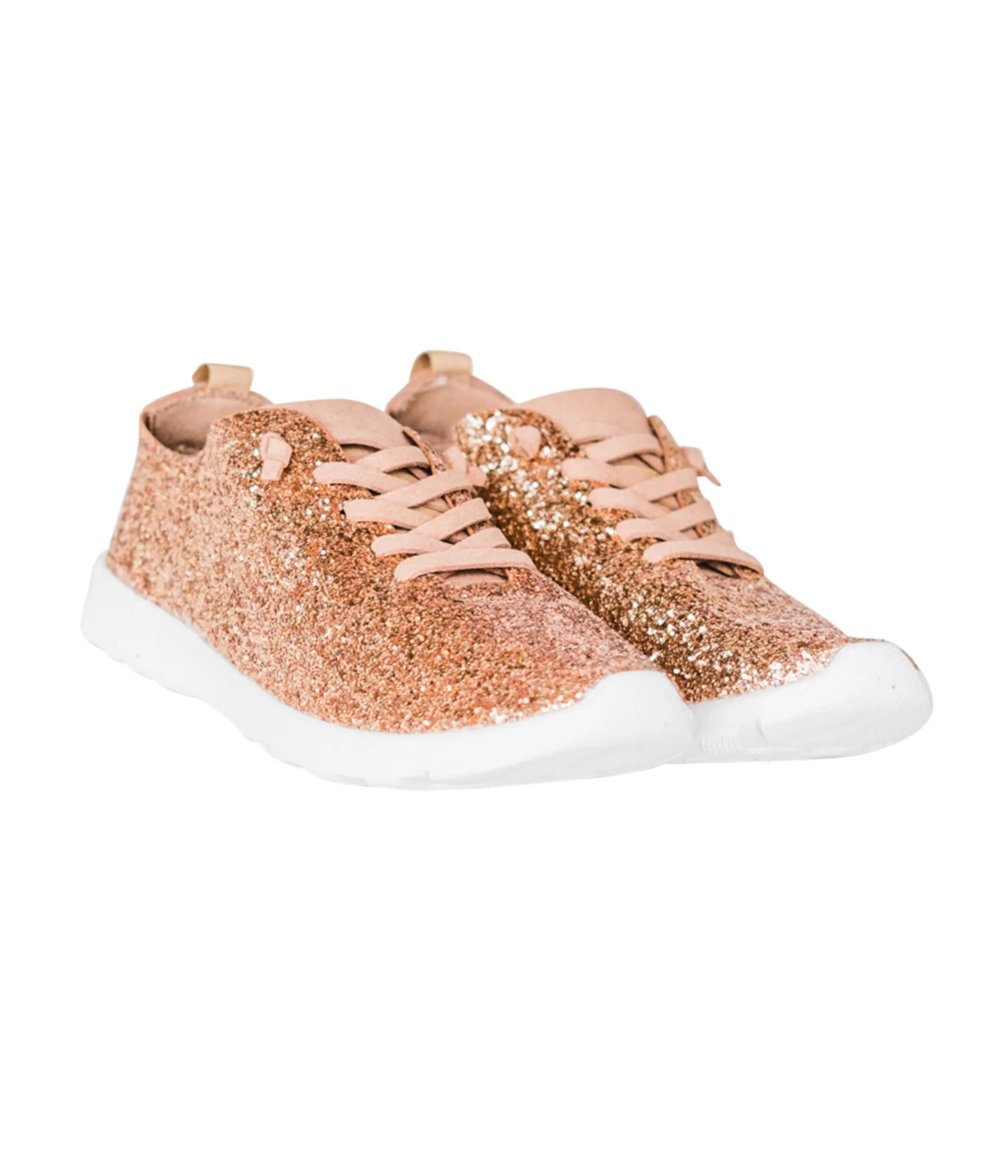 Mayo Glitter Sneaker in Rose Gold