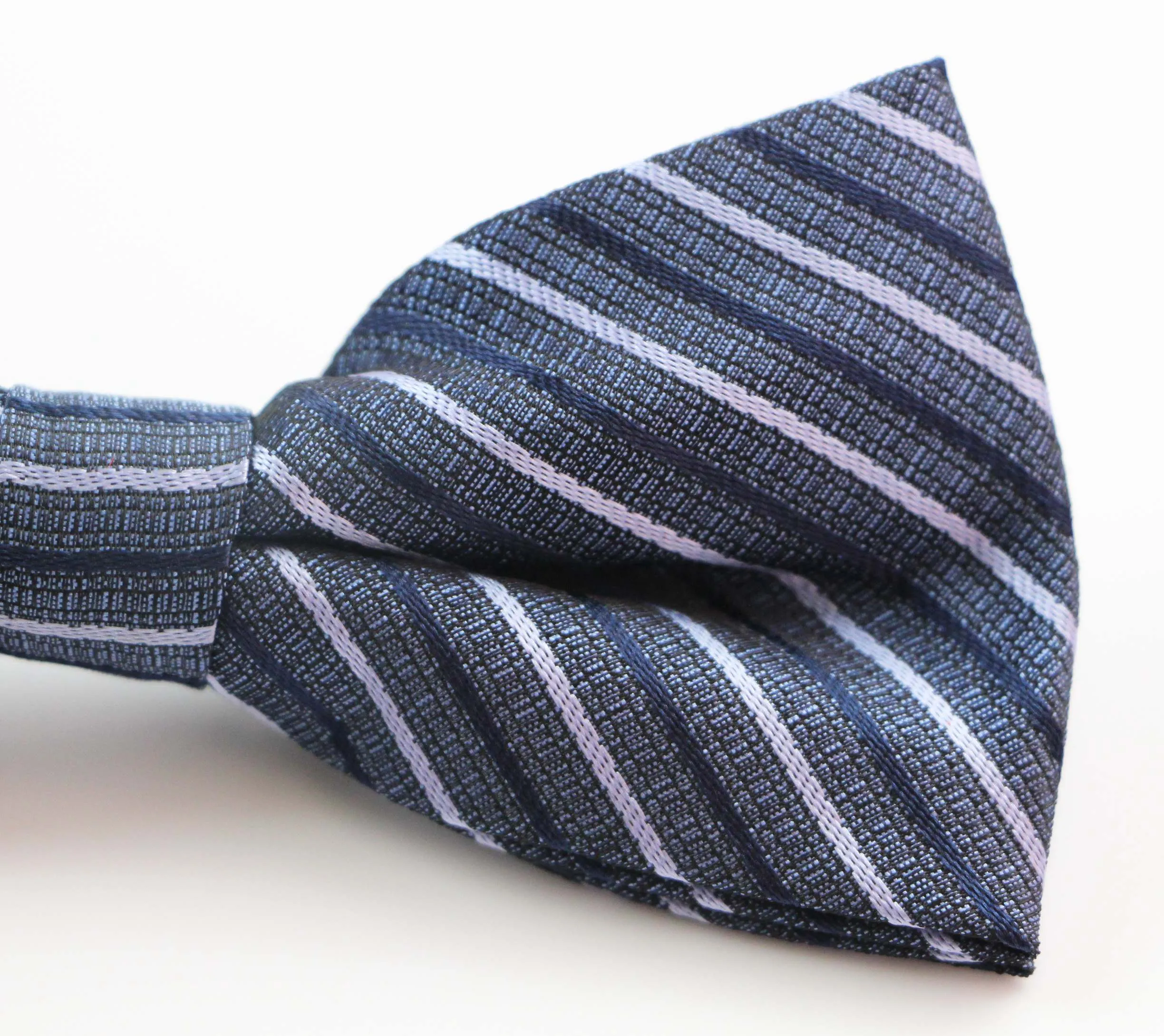 Mens Gunmetal & Navy Patterned Bow Tie