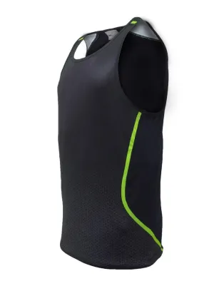 Mens Sports Sublimated Singlet - Black/Lime