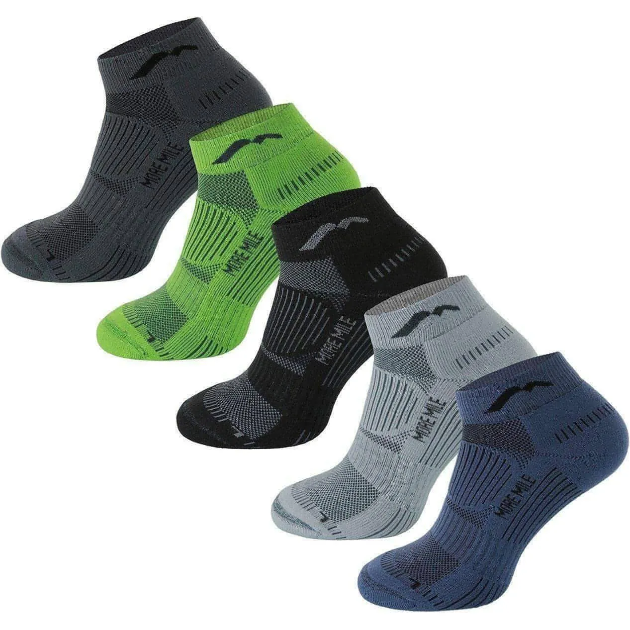 More Mile London 2.0 (5 Pack) Eco Friendly Running Socks - Multi