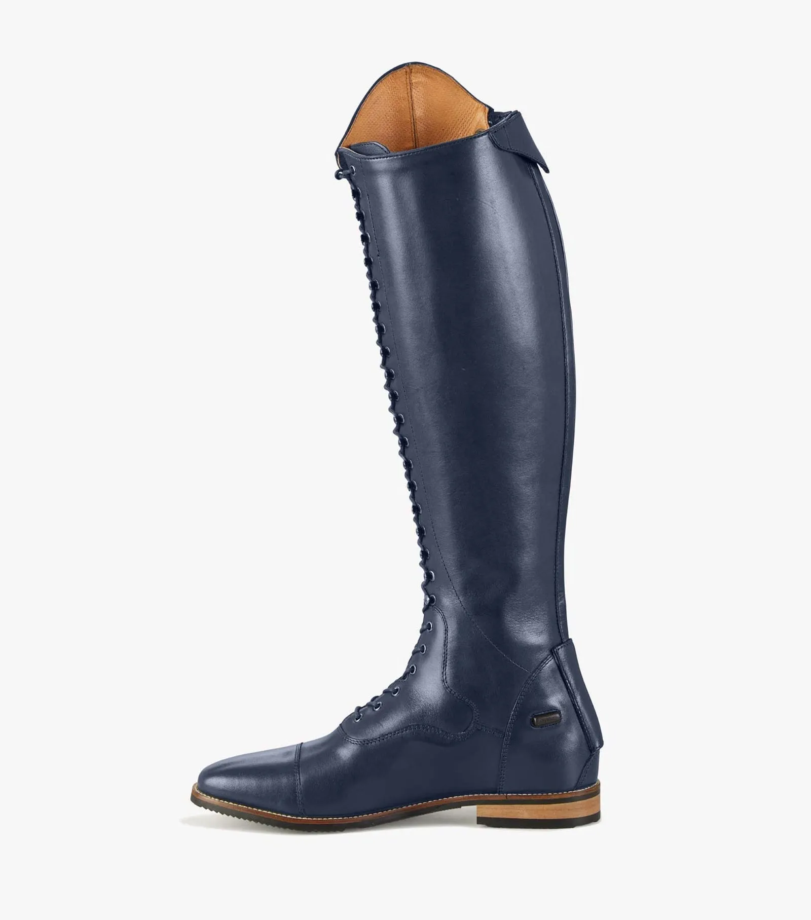 Premier Equine Maurizia Ladies Lace Front Tall Leather Riding Boots - Navy