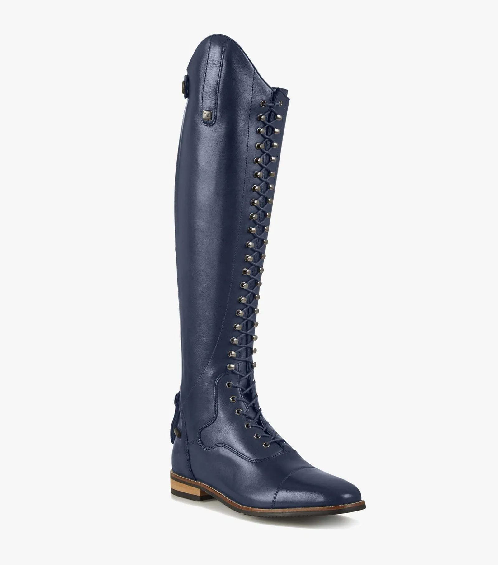 Premier Equine Maurizia Ladies Lace Front Tall Leather Riding Boots - Navy