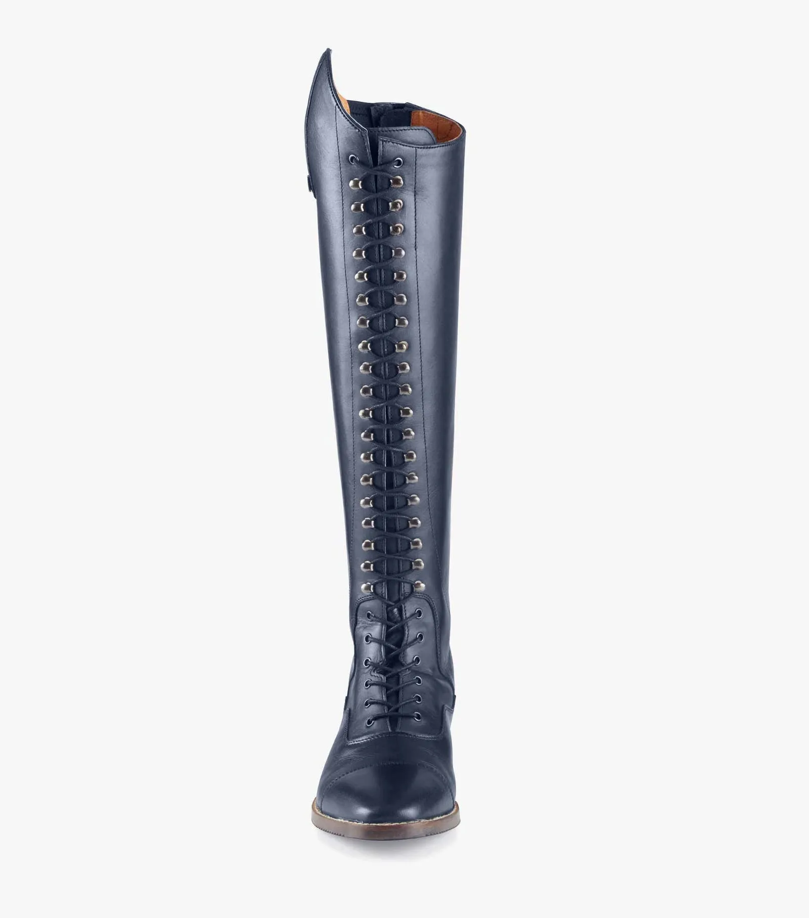 Premier Equine Maurizia Ladies Lace Front Tall Leather Riding Boots - Navy