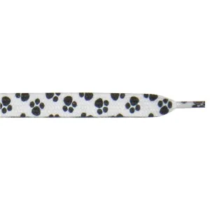 Printed 9/16" Flat Laces - Paw Print (1 Pair Pack) Shoelaces