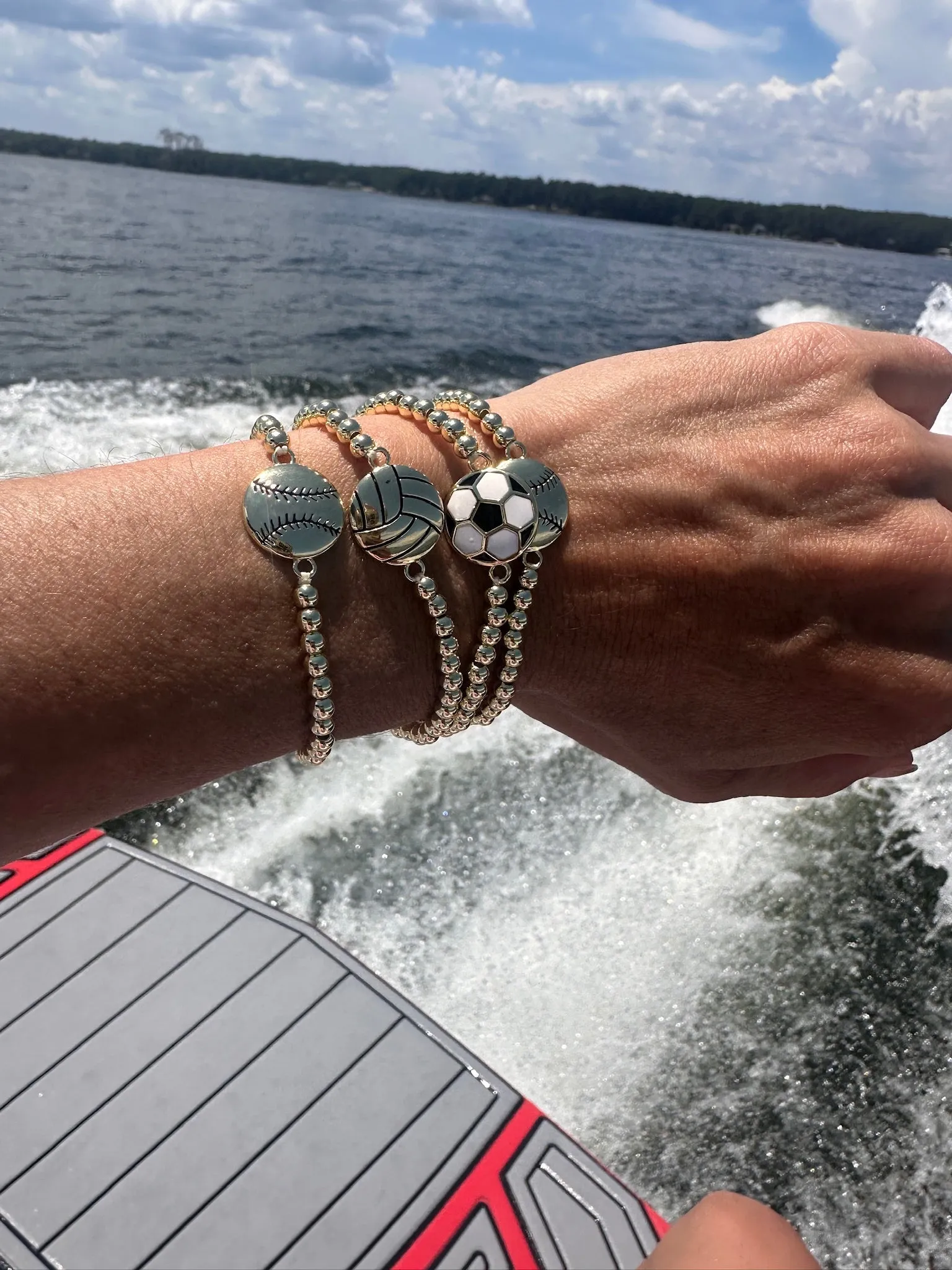 Sports 14k Gold Beaded Bracelets