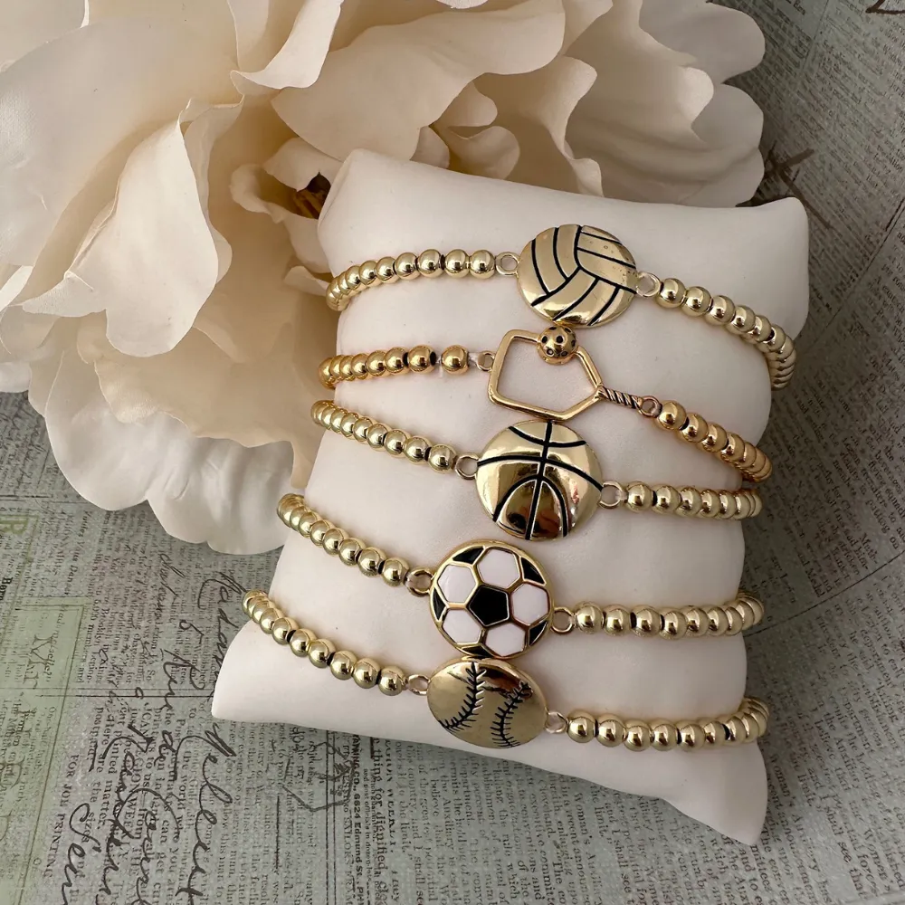 Sports 14k Gold Beaded Bracelets