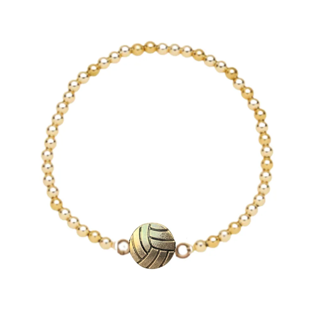 Sports 14k Gold Beaded Bracelets