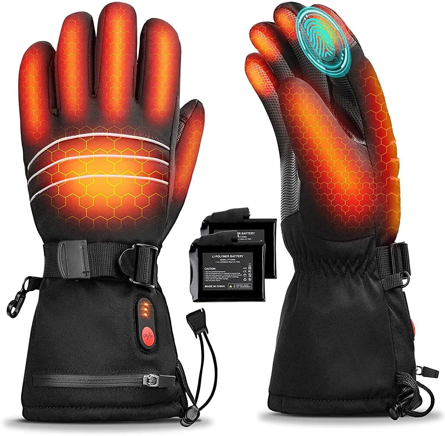 Sports Skiing Waterproof Intelligent Three Gear Touch Screen Electric Gloves