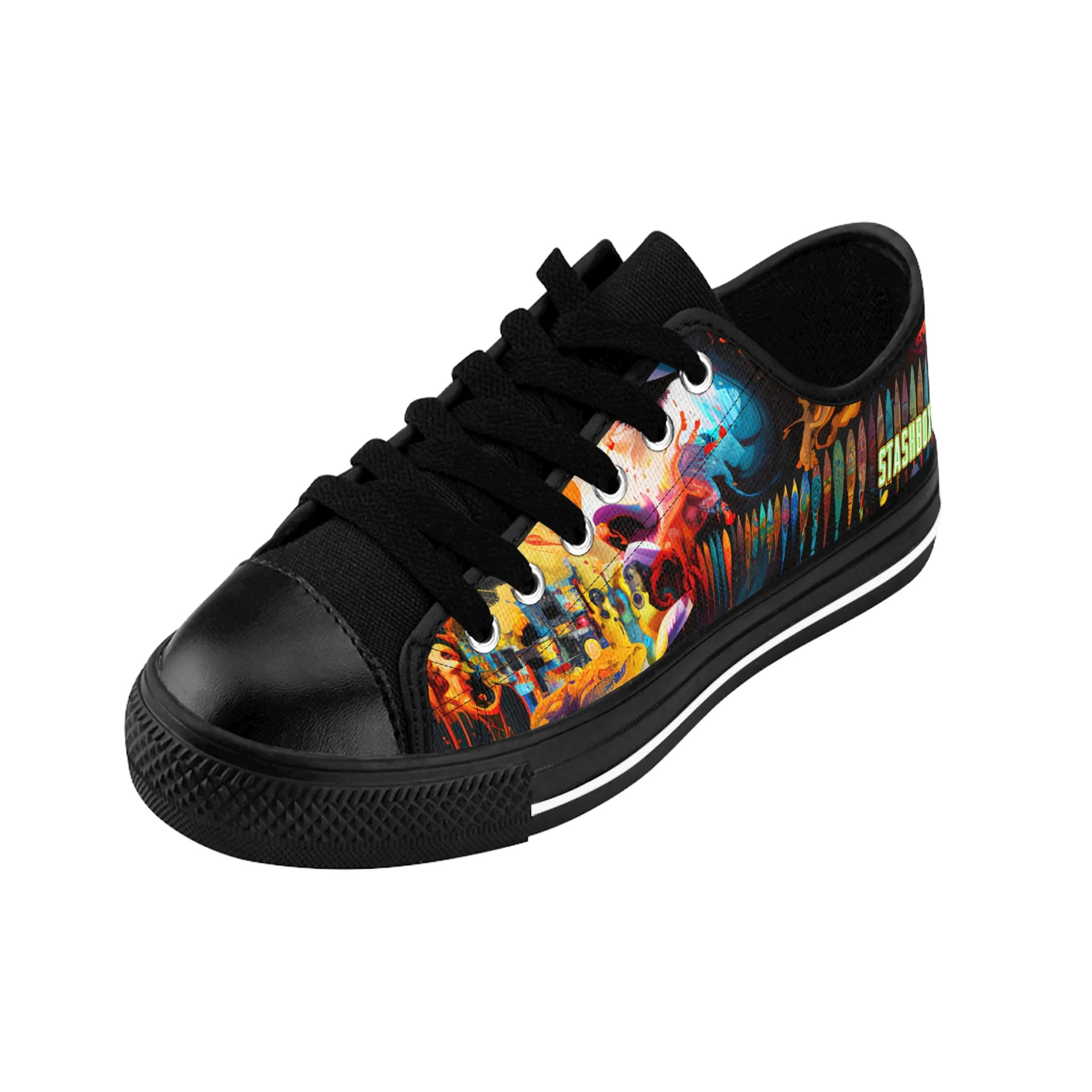 Surfboards Street Art Montage Style - Custom Men's Sneakers - Surfboads Design #006