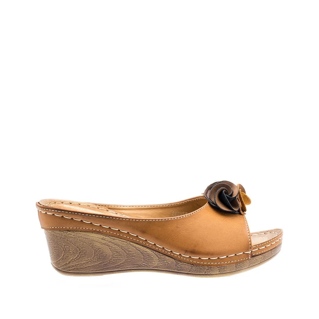 Sydney Tan Wedge Sandals