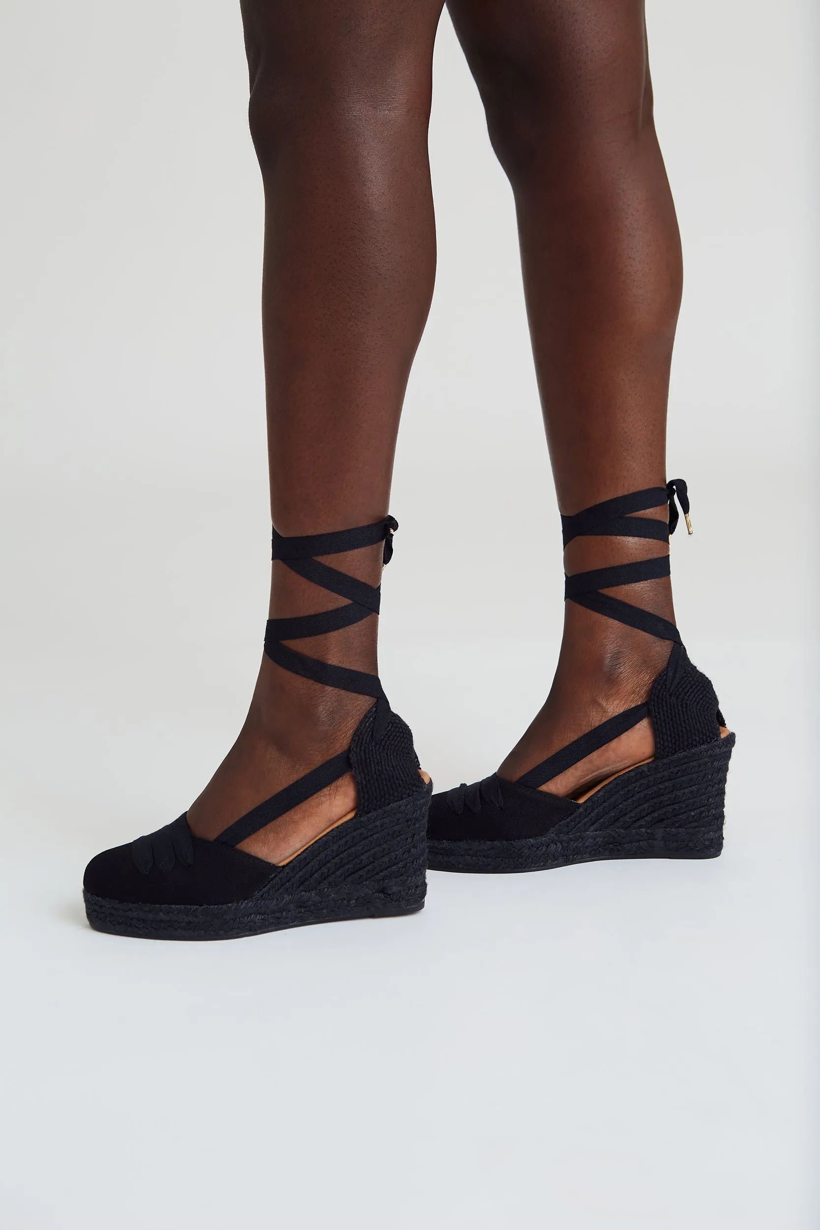 Total Black Vegan Wedges