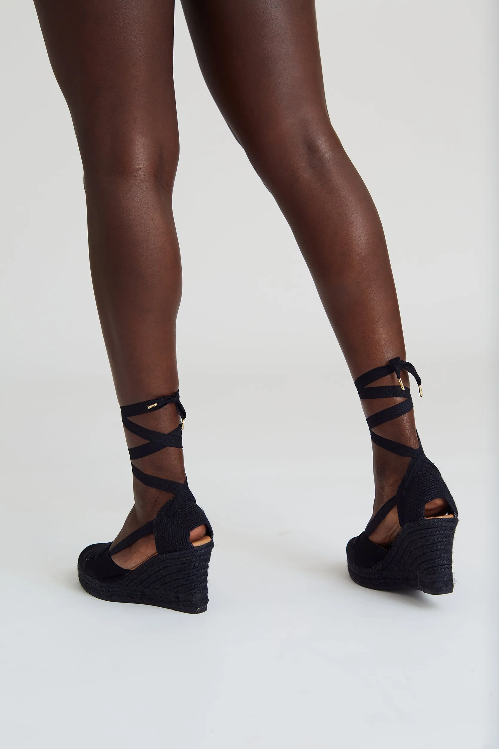 Total Black Vegan Wedges