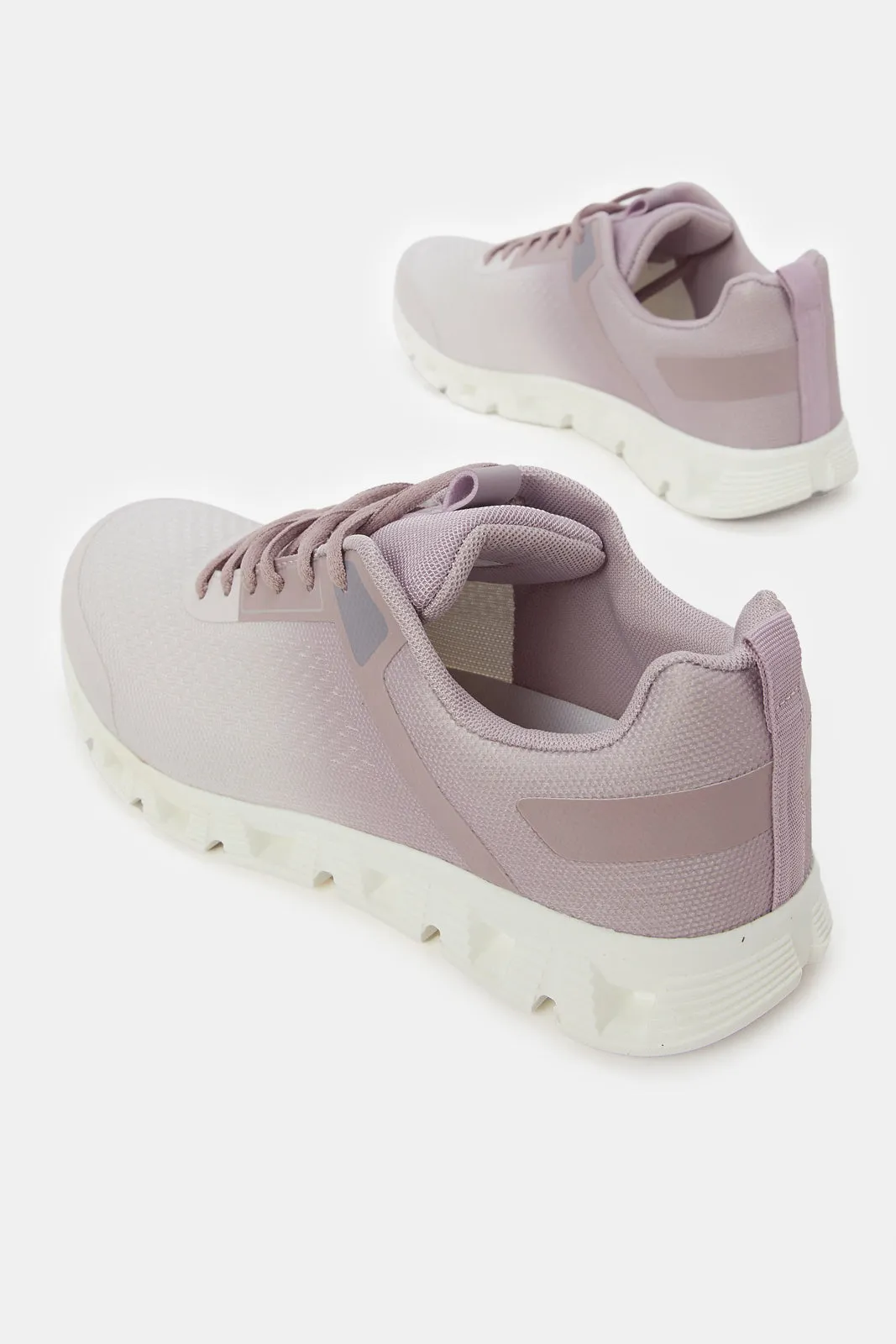 Women Mauve Ombre Lace Up Sneakers