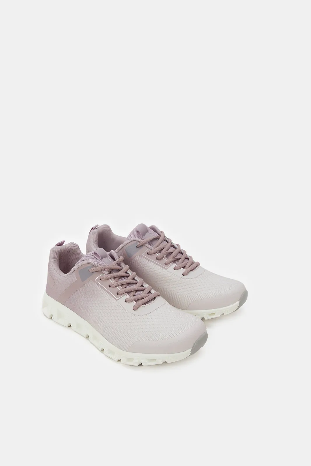 Women Mauve Ombre Lace Up Sneakers