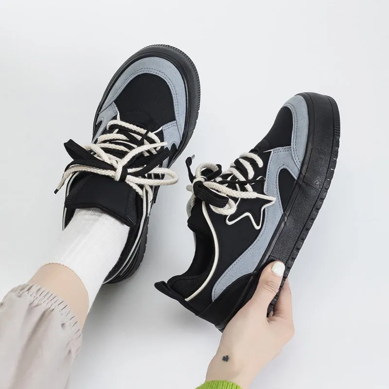 Women's Black White Fashionable Sports Canvas Shoes