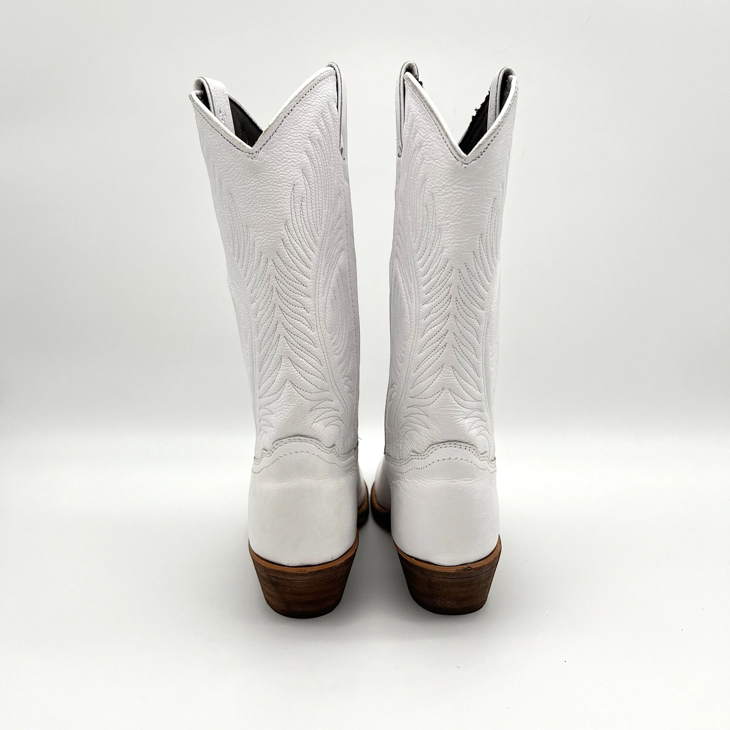 Women's White Cowboy Boots- Size 7