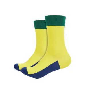 Yellow Printed Crew Length Socks